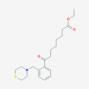 Ethyl 8-oxo-8-[2-(thiomorpholinomethyl)phenyl]octanoate