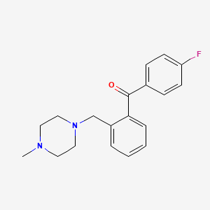 molecular formula C19H21FN2O B1327354 4'-氟-2-(4-甲基哌嗪甲基)二苯甲酮 CAS No. 898783-11-4