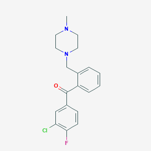 molecular formula C19H20ClFN2O B1327356 3-Chloro-4-fluoro-2'-(4-methylpiperazinomethyl) benzophenone CAS No. 898783-29-4