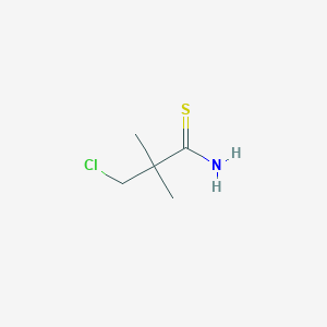 molecular formula C5H10ClNS B13273564 3-Chloro-2,2-dimethylpropanethioamide 