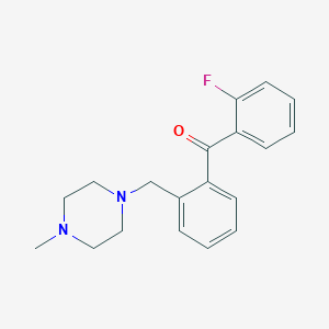 molecular formula C19H21FN2O B1327357 2-氟-2'-(4-甲基哌嗪甲基)苯甲酮 CAS No. 898783-33-0