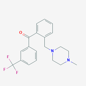 molecular formula C20H21F3N2O B1327359 2-(4-Methylpiperazinomethyl)-3'-trifluoromethylbenzophenone CAS No. 898783-37-4