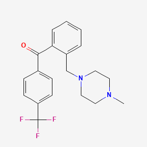 molecular formula C20H21F3N2O B1327360 2-(4-Methylpiperazinomethyl)-4'-trifluoromethylbenzophenone CAS No. 898762-15-7