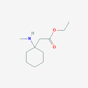 molecular formula C11H21NO2 B13273602 Ethyl 2-[1-(methylamino)cyclohexyl]acetate 