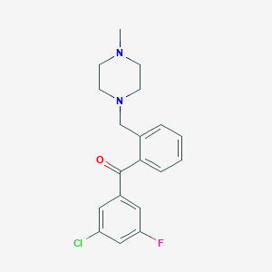 molecular formula C19H20ClFN2O B1327362 3-Chloro-5-fluoro-2'-(4-methylpiperazinomethyl) benzophenone CAS No. 898762-24-8