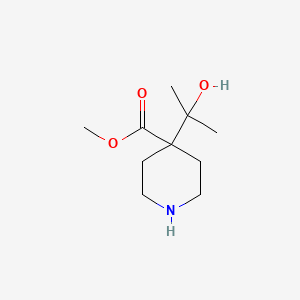 molecular formula C10H19NO3 B13273623 Methyl 4-(2-hydroxypropan-2-yl)piperidine-4-carboxylate 