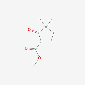 molecular formula C9H14O3 B13273655 Methyl 3,3-dimethyl-2-oxocyclopentane-1-carboxylate 