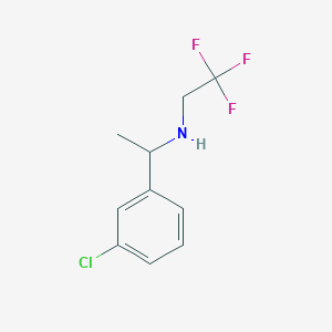 molecular formula C10H11ClF3N B13273658 [1-(3-Chlorophenyl)ethyl](2,2,2-trifluoroethyl)amine 