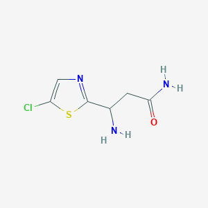 molecular formula C6H8ClN3OS B13273671 3-Amino-3-(5-chloro-1,3-thiazol-2-yl)propanamide 