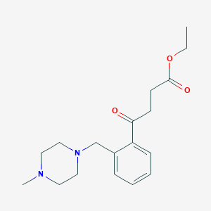 molecular formula C18H26N2O3 B1327368 4-[2-(4-甲基哌嗪甲基)苯基]-4-氧代丁酸乙酯 CAS No. 898762-67-9