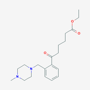 molecular formula C20H30N2O3 B1327370 Ethyl 6-[2-(4-methylpiperazinomethyl)phenyl]-6-oxohexanoate CAS No. 898762-71-5