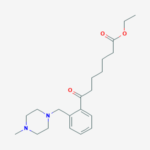 molecular formula C21H32N2O3 B1327371 Ethyl 7-[2-(4-methylpiperazinomethyl)phenyl]-7-oxoheptanoate CAS No. 898762-73-7