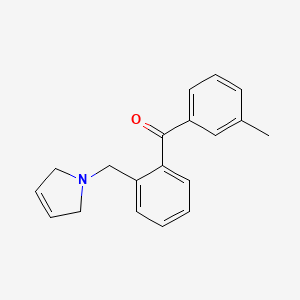 molecular formula C19H19NO B1327373 3'-Methyl-2-(3-pyrrolinomethyl) benzophenone CAS No. 898762-81-7