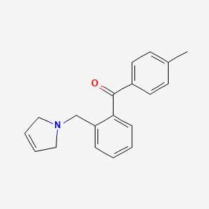 molecular formula C19H19NO B1327374 4'-Methyl-2-(3-pyrrolinomethyl) benzophenone CAS No. 898762-83-9