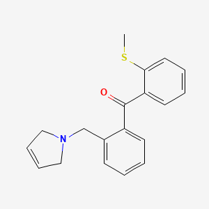 molecular formula C19H19NOS B1327375 2-(3-Pyrrolinomethyl)-2'-thiomethylbenzophenone CAS No. 898763-02-5