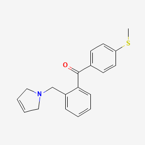 molecular formula C19H19NOS B1327376 2-(3-吡咯烷甲基)-4'-硫代甲基二苯甲酮 CAS No. 898763-04-7