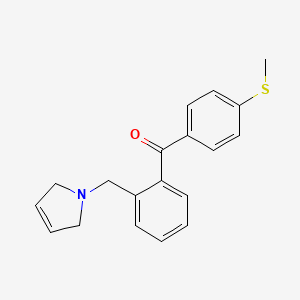 molecular formula C19H19NOS B1327376 2-(3-Pyrrolinomethyl)-4'-thiomethylbenzophenone CAS No. 898763-04-7