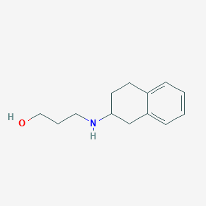 molecular formula C13H19NO B13273763 3-[(1,2,3,4-Tetrahydronaphthalen-2-yl)amino]propan-1-ol 