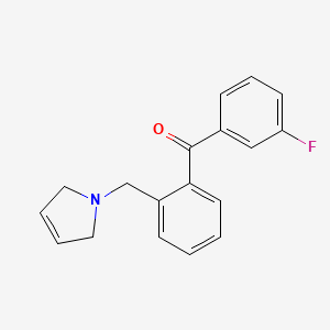 molecular formula C18H16FNO B1327377 (2-((2,5-Dihydro-1H-pyrrol-1-yl)methyl)phenyl)(3-fluorophenyl)methanone CAS No. 898763-14-9