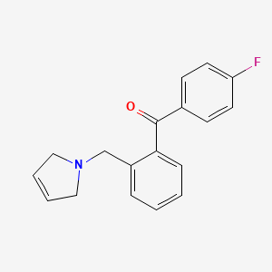 molecular formula C18H16FNO B1327378 (2-((2,5-Dihydro-1H-pyrrol-1-yl)methyl)phenyl)(4-fluorophenyl)methanone CAS No. 898763-17-2