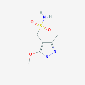 molecular formula C7H13N3O3S B13273783 (5-methoxy-1,3-dimethyl-1H-pyrazol-4-yl)methanesulfonamide 