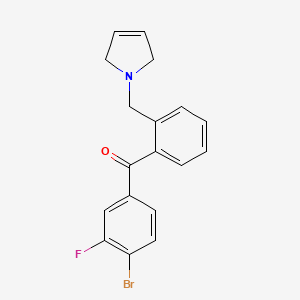 molecular formula C18H15BrFNO B1327379 (4-Bromo-3-fluorophenyl)(2-((2,5-dihydro-1H-pyrrol-1-yl)methyl)phenyl)methanone CAS No. 898763-38-7