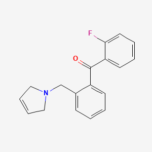 molecular formula C18H16FNO B1327382 (2-((2,5-Dihydro-1H-pyrrol-1-yl)methyl)phenyl)(2-fluorophenyl)methanone CAS No. 898763-50-3
