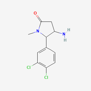 molecular formula C11H12Cl2N2O B13273832 4-Amino-5-(3,4-dichlorophenyl)-1-methylpyrrolidin-2-one 