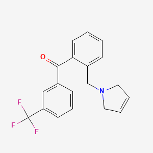 molecular formula C19H16F3NO B1327384 (2-((2,5-Dihydro-1H-pyrrol-1-yl)methyl)phenyl)(3-(trifluoromethyl)phenyl)methanone CAS No. 898763-56-9