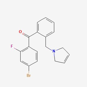 molecular formula C18H15BrFNO B1327385 (4-溴-2-氟苯基)(2-((2,5-二氢-1H-吡咯-1-基)甲基)苯基)甲苯酮 CAS No. 898763-62-7