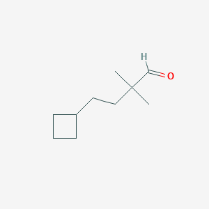 molecular formula C10H18O B13273855 4-Cyclobutyl-2,2-dimethylbutanal 