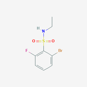 molecular formula C8H9BrFNO2S B13273877 2-Bromo-N-ethyl-6-fluorobenzene-1-sulfonamide 