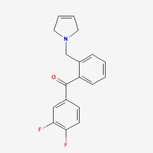 molecular formula C18H15F2NO B1327388 (3,4-Difluorophenyl)(2-((2,5-dihydro-1H-pyrrol-1-yl)methyl)phenyl)methanone CAS No. 898763-82-1