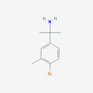 molecular formula C10H14BrN B13273884 2-(4-Bromo-3-methylphenyl)propan-2-amine 