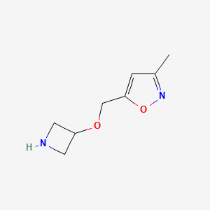 molecular formula C8H12N2O2 B13273894 5-[(Azetidin-3-yloxy)methyl]-3-methyl-1,2-oxazole 