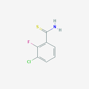 molecular formula C7H5ClFNS B13273937 3-Chloro-2-fluorobenzene-1-carbothioamide 