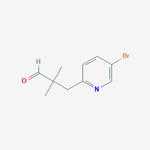 molecular formula C10H12BrNO B13273942 3-(5-Bromopyridin-2-yl)-2,2-dimethylpropanal 