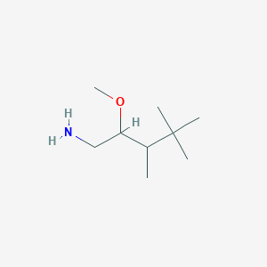 molecular formula C9H21NO B13273966 2-Methoxy-3,4,4-trimethylpentan-1-amine 