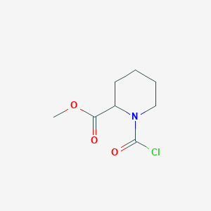 molecular formula C8H12ClNO3 B13273972 Methyl 1-(chlorocarbonyl)piperidine-2-carboxylate CAS No. 86264-78-0