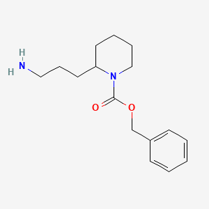 molecular formula C16H24N2O2 B13273996 Benzyl 2-(3-aminopropyl)piperidine-1-carboxylate 