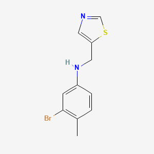 molecular formula C11H11BrN2S B13274020 3-Bromo-4-methyl-N-(thiazol-5-ylmethyl)aniline 