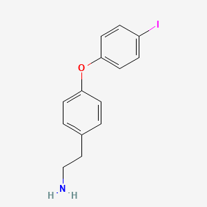 molecular formula C14H14INO B13274025 2-[4-(4-Iodophenoxy)phenyl]ethan-1-amine 