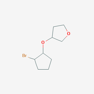 molecular formula C9H15BrO2 B13274057 3-[(2-Bromocyclopentyl)oxy]oxolane 