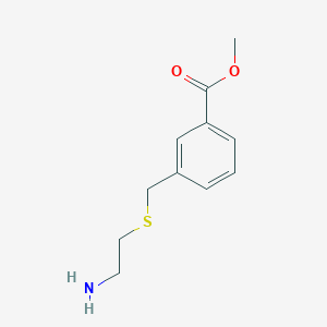 molecular formula C11H15NO2S B13274097 Methyl 3-{[(2-aminoethyl)sulfanyl]methyl}benzoate 