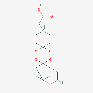 molecular formula C18H26O6 B132741 (Dispiro[cyclohexane-1,3'-[1,2,4,5]tetroxane-6',2''-tricyclo[3.3.1.1~3,7~]decan]-4-yl)acetic acid CAS No. 923267-23-6