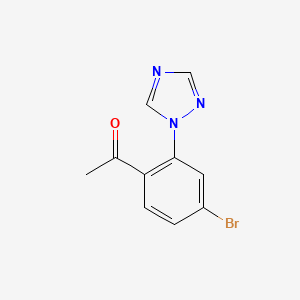 molecular formula C10H8BrN3O B13274130 1-[4-Bromo-2-(1H-1,2,4-triazol-1-YL)phenyl]ethan-1-one 