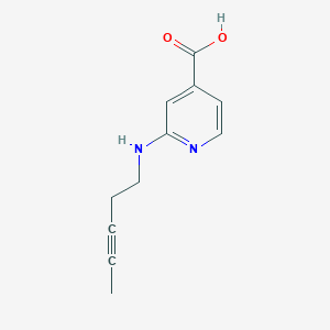 molecular formula C11H12N2O2 B13274165 2-[(Pent-3-yn-1-yl)amino]pyridine-4-carboxylic acid 