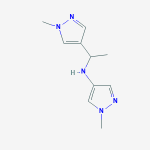 molecular formula C10H15N5 B13274185 1-Methyl-N-[1-(1-methyl-1H-pyrazol-4-yl)ethyl]-1H-pyrazol-4-amine 