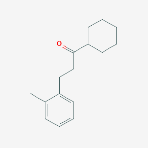 molecular formula C16H22O B1327419 Cyclohexyl 2-(2-methylphenyl)ethyl ketone CAS No. 898790-29-9