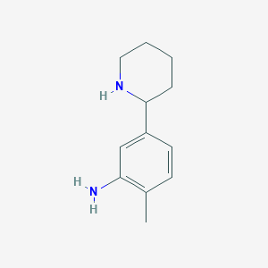 molecular formula C12H18N2 B13274193 2-Methyl-5-(piperidin-2-yl)aniline 